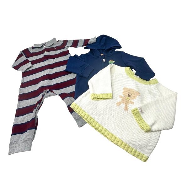 Ralph Lauren Romper, Jumping Beans Sweatshirt, Absorba Sweater - Size 9M - Picture 13 of 13